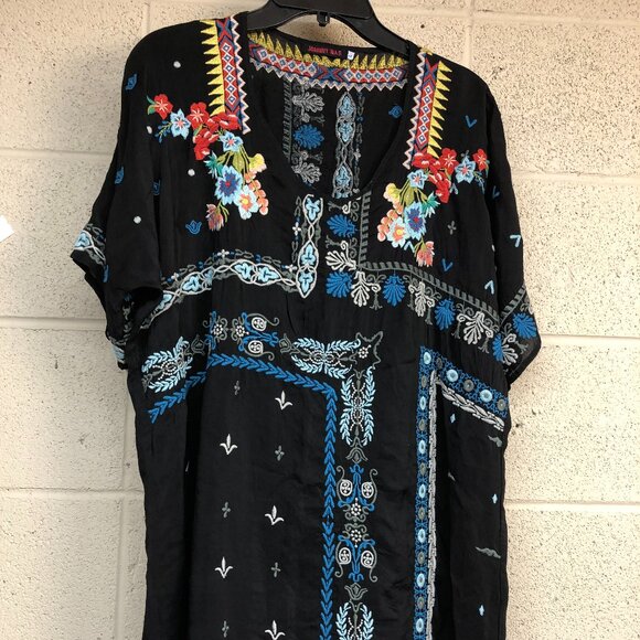 Johnny Was Black Embroidered Dress Ladies Size Large  ** - Picture 1 of 6